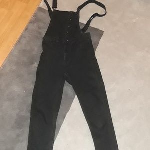 H&M skinny black overalls